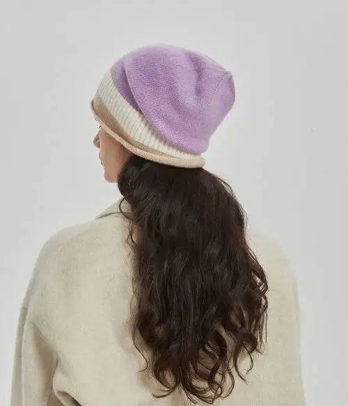 Jasmine Color Block Cashmere Beanie