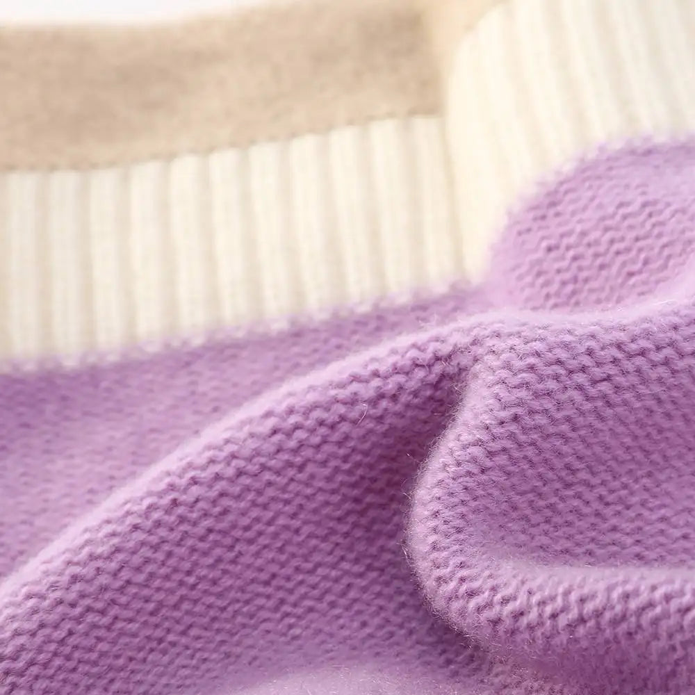 Jasmine Color Block Cashmere Beanie